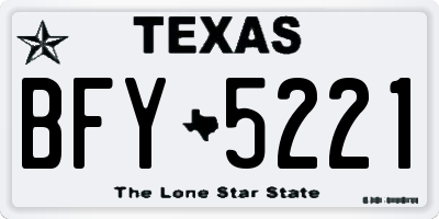 TX license plate BFY5221