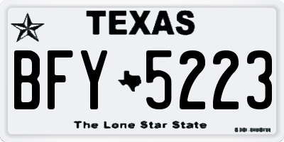 TX license plate BFY5223