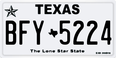 TX license plate BFY5224