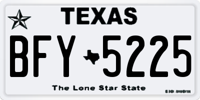 TX license plate BFY5225