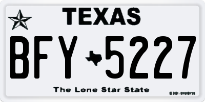 TX license plate BFY5227
