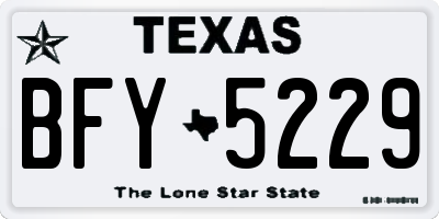 TX license plate BFY5229