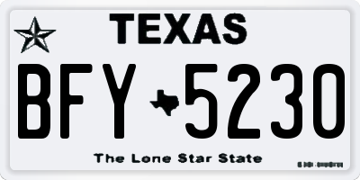 TX license plate BFY5230