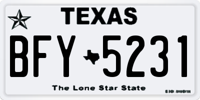 TX license plate BFY5231