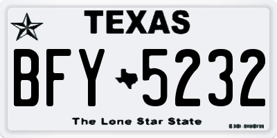 TX license plate BFY5232
