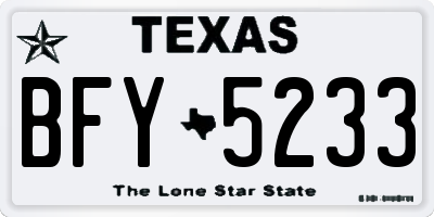 TX license plate BFY5233