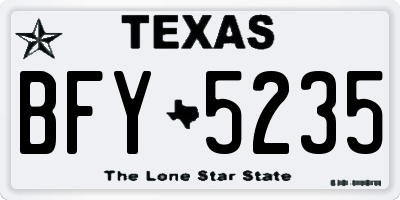 TX license plate BFY5235