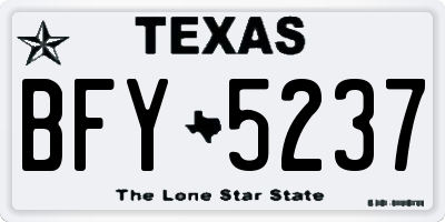 TX license plate BFY5237