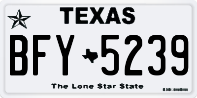 TX license plate BFY5239