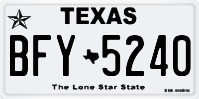 TX license plate BFY5240