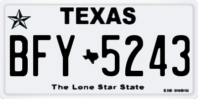 TX license plate BFY5243