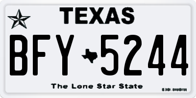 TX license plate BFY5244