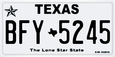 TX license plate BFY5245