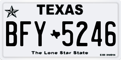 TX license plate BFY5246