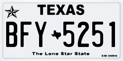 TX license plate BFY5251
