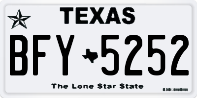 TX license plate BFY5252