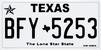 TX license plate BFY5253
