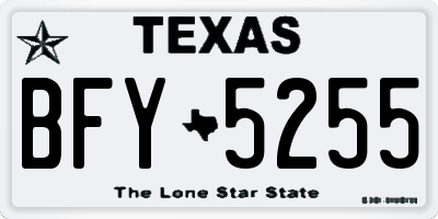 TX license plate BFY5255