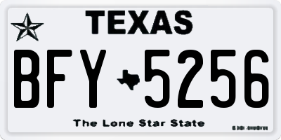 TX license plate BFY5256