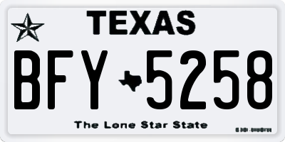 TX license plate BFY5258