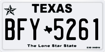 TX license plate BFY5261