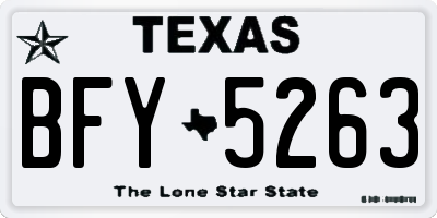 TX license plate BFY5263