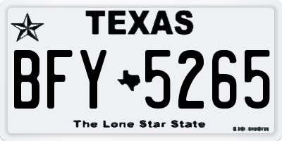 TX license plate BFY5265