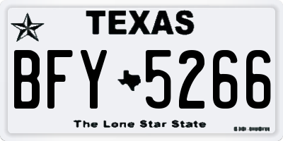 TX license plate BFY5266