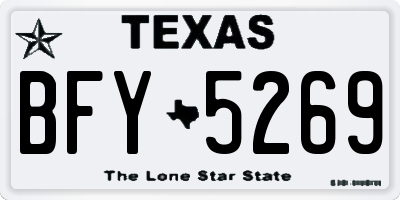 TX license plate BFY5269