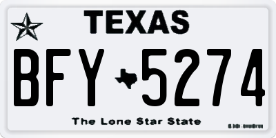 TX license plate BFY5274