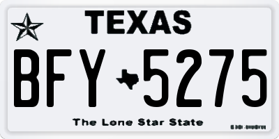 TX license plate BFY5275