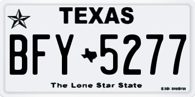 TX license plate BFY5277