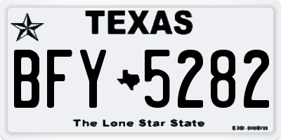 TX license plate BFY5282