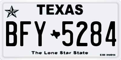 TX license plate BFY5284