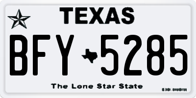 TX license plate BFY5285