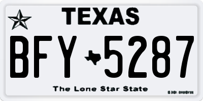 TX license plate BFY5287