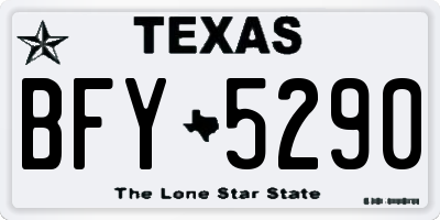 TX license plate BFY5290