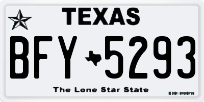 TX license plate BFY5293