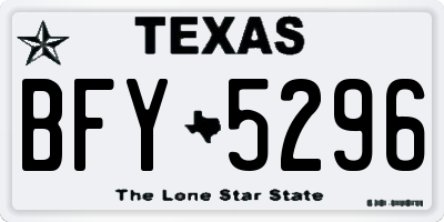 TX license plate BFY5296