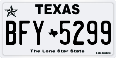 TX license plate BFY5299