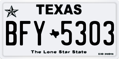 TX license plate BFY5303