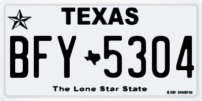 TX license plate BFY5304