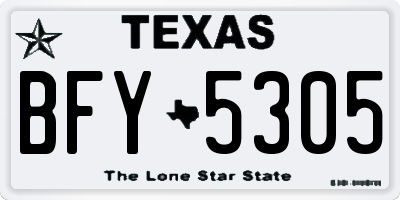 TX license plate BFY5305