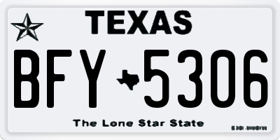 TX license plate BFY5306