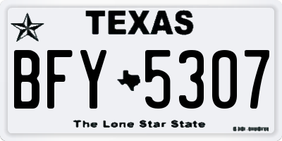 TX license plate BFY5307