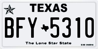 TX license plate BFY5310