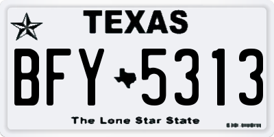 TX license plate BFY5313