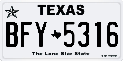 TX license plate BFY5316