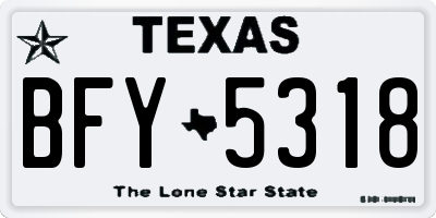 TX license plate BFY5318