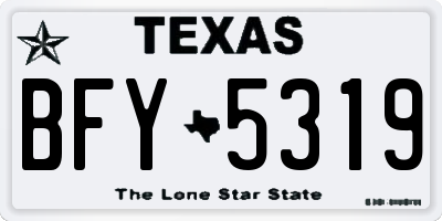 TX license plate BFY5319
